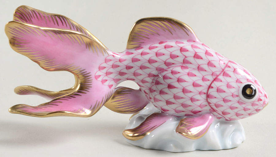 Fish Fantail Goldfish-Raspberry - No Box by Herend-1