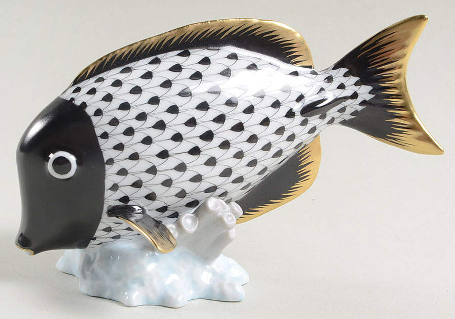 Fish Surgeon Fish-Black - No Box 60 by Herend-1