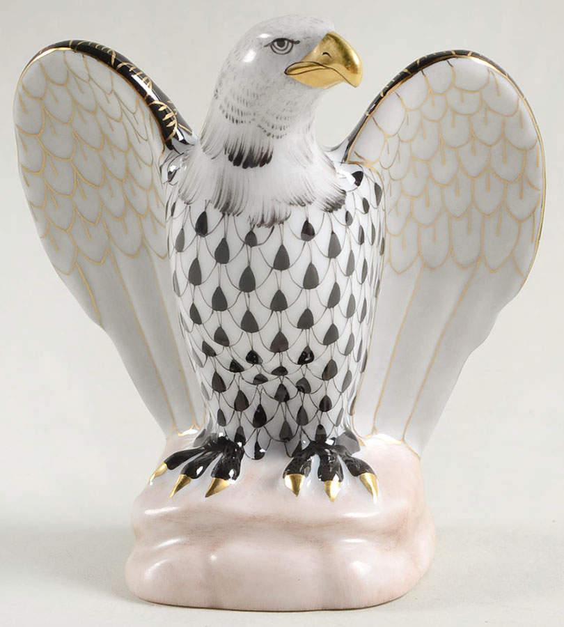 Birds of Prey Eagle-Black - No Box by Herend-1