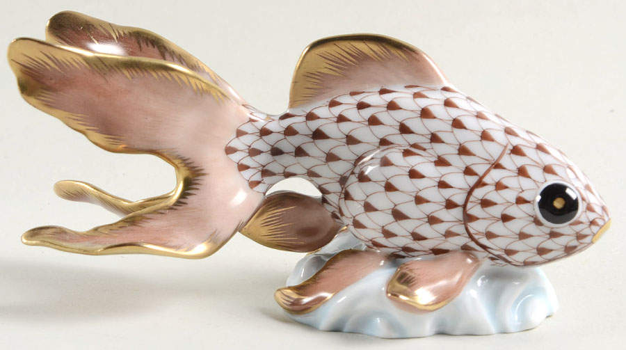 Fish Fantail Goldfish-Chocolate - No Box by Herend-1