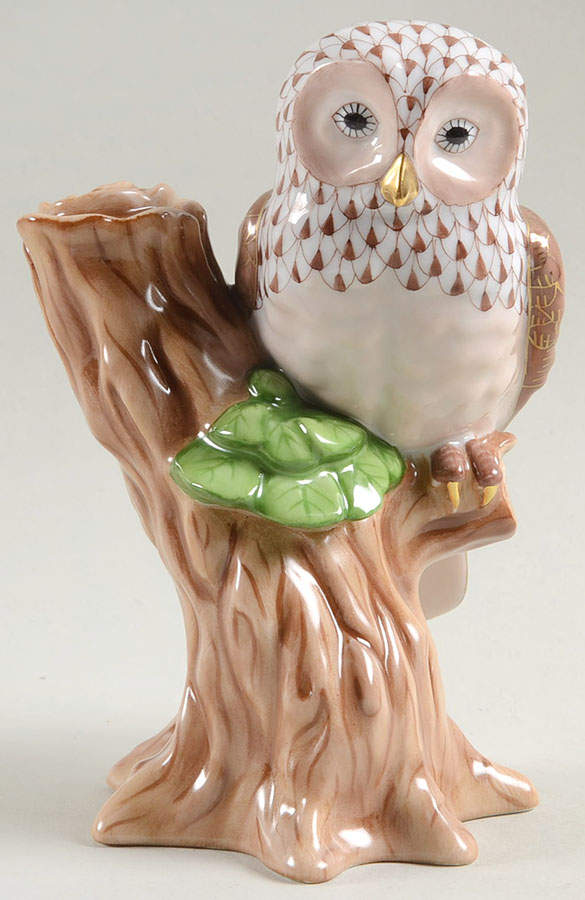 Birds of Prey Night Owl-Chocolate - No Box by Herend-1