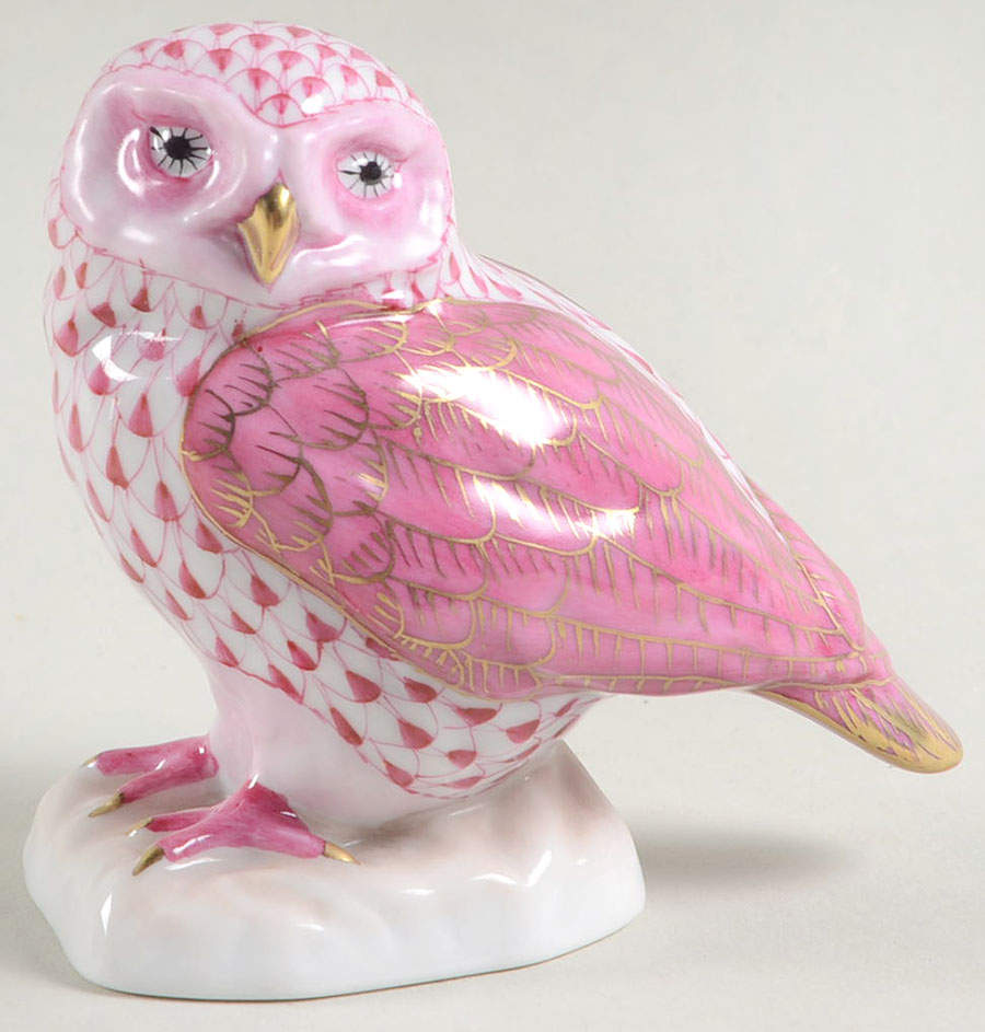 Birds of Prey Burrowing Owl-Raspberry - No Box by Herend-1