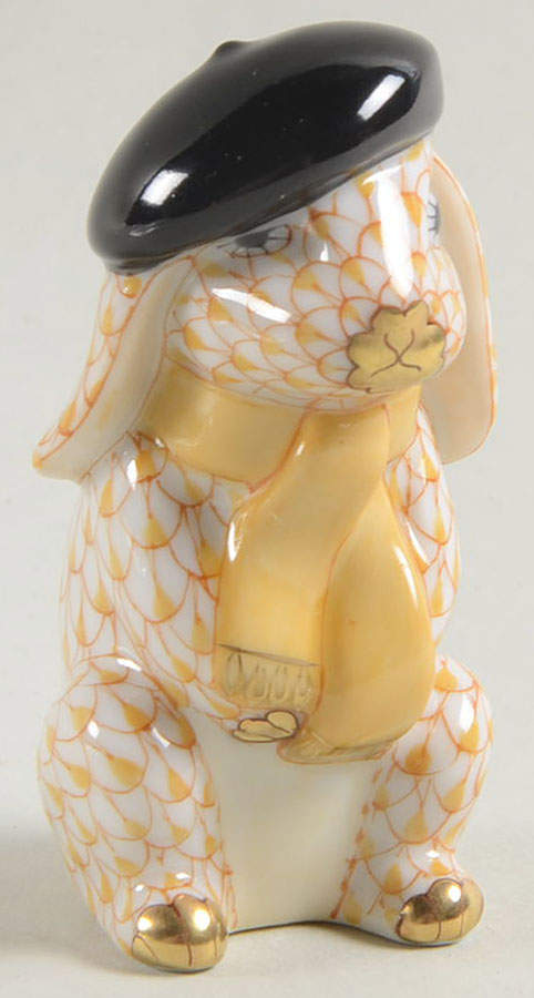 Rabbits & Bunnies (Single) Beret Bunny-Butterscotch - No Box by Herend-1
