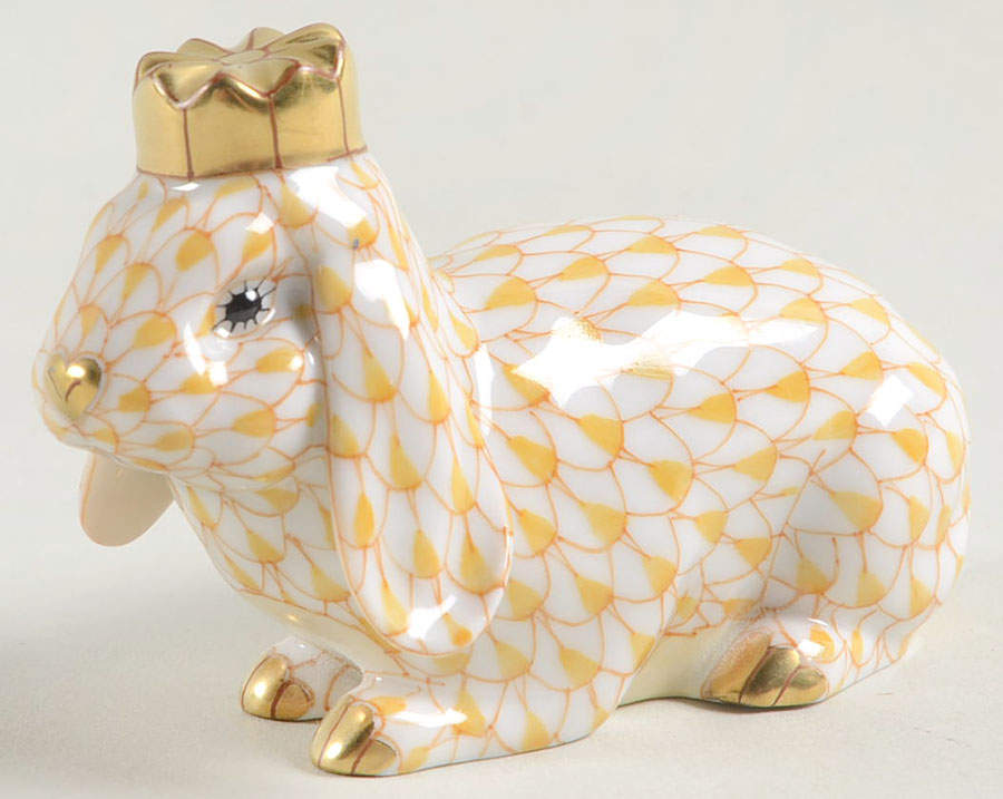 Rabbits & Bunnies (Single) Royal Bunny-Butterscotch - No Box by Herend-1