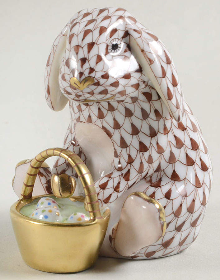 Rabbits-Bunnies (Holidays-Seasonal) Eggstravagant Rabbit-Chocolate - No Box by Herend-1