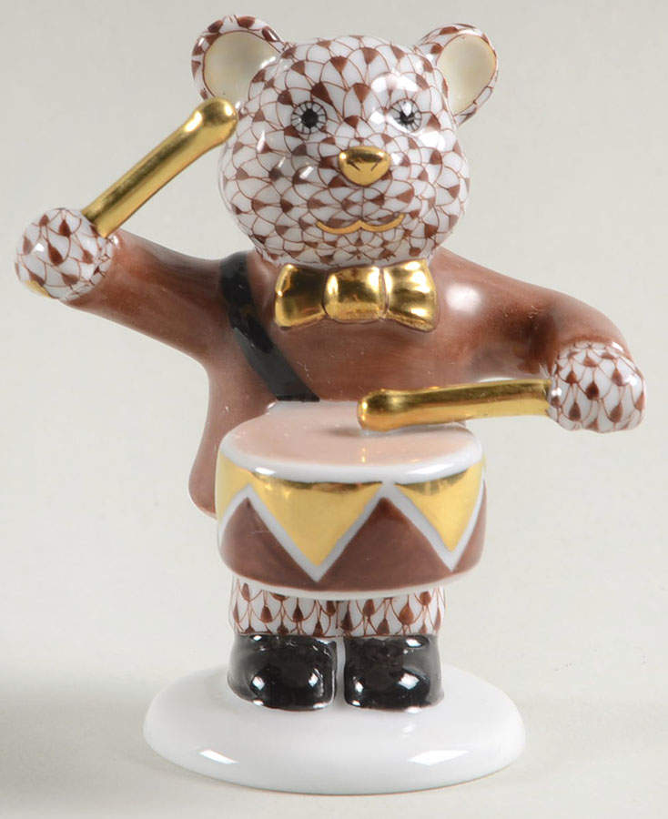 Childrens's Gifts & Toys Little Drummer Bear-Chocolate - No Box by Herend-1