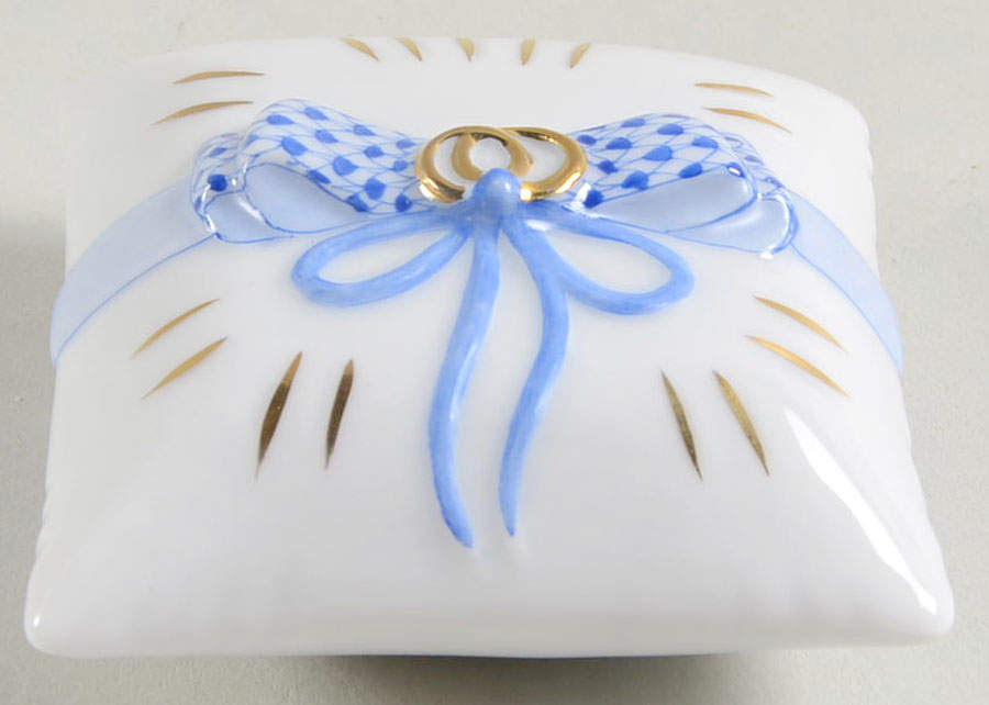 Manmade Objects Ring Bearer Pillow-Sapphire - No Box by Herend-1