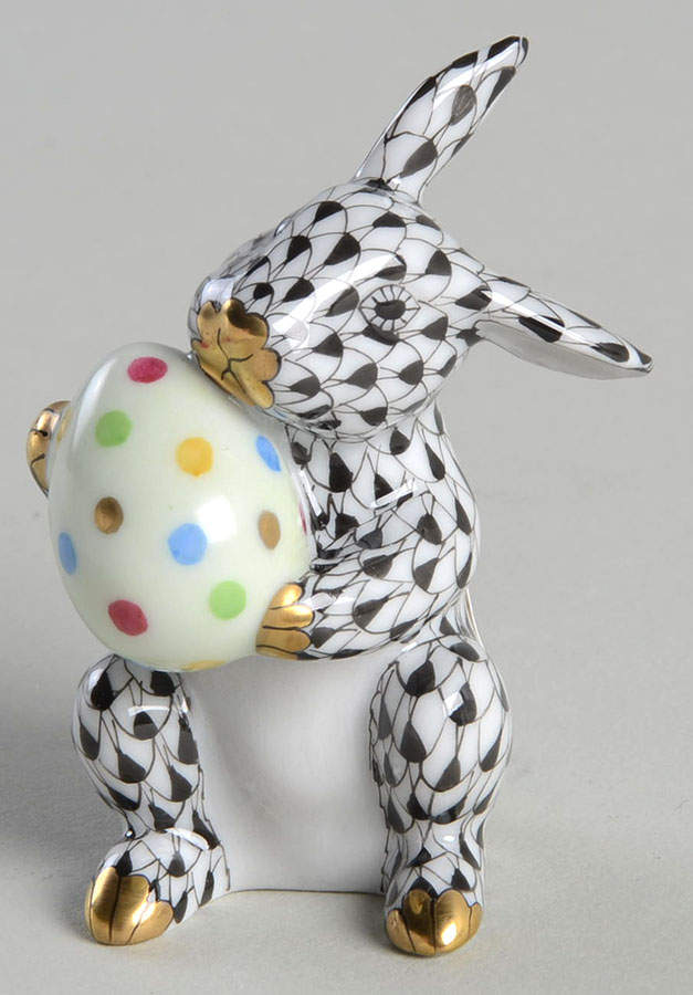 Rabbits-Bunnies (Holidays-Seasonal) Easter Bunny-Black - No Box by Herend-1