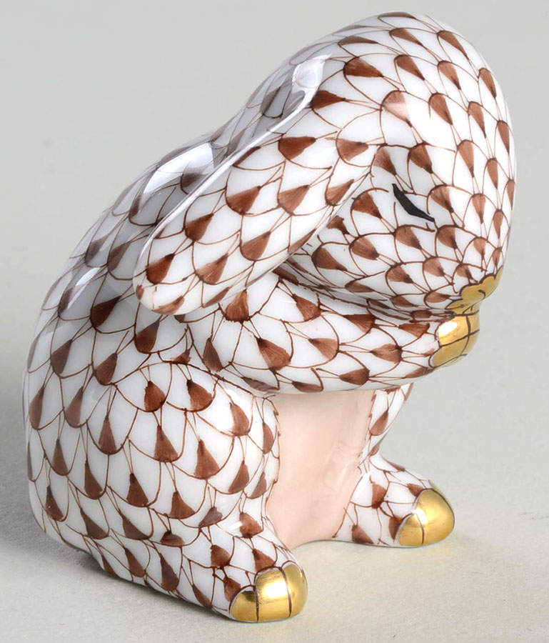 Rabbits & Bunnies (Single) Praying Bunny-Chocolate - No Box by Herend-1