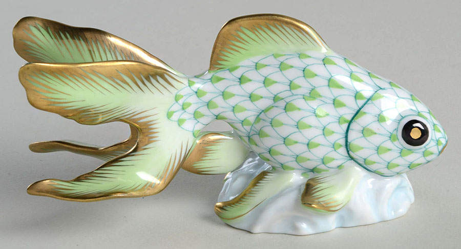 Fish Fantail Goldfish-Key Lime - No Box by Herend-1