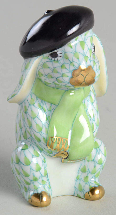 Rabbits & Bunnies (Single) Beret Bunny-Key Lime - No Box by Herend-1