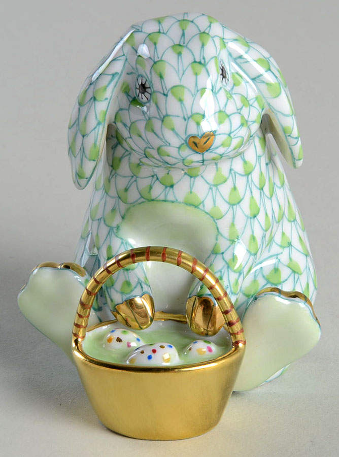Rabbits-Bunnies (Holidays-Seasonal) Eggstravagant Rabbit-Key Lime - No Box by Herend-1