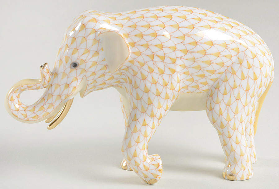 Elephants Asian Elephant-Butterscotch - No Box by Herend-1