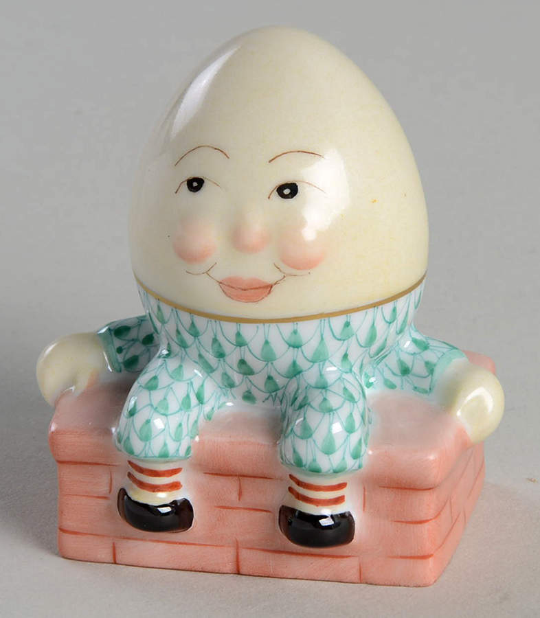 Nursery Rhymes-Fairy Tales Humpty Dumpty-Green - No Box by Herend-1