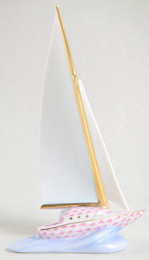 Manmade Objects Sailboat-Raspberry - No Box by Herend-1