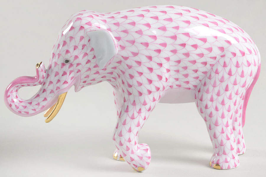 Elephants Asian Elephant-Raspberry - No Box by Herend-1