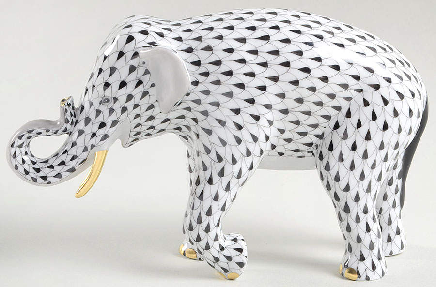 Elephants Asian Elephant-Black - No Box by Herend-1