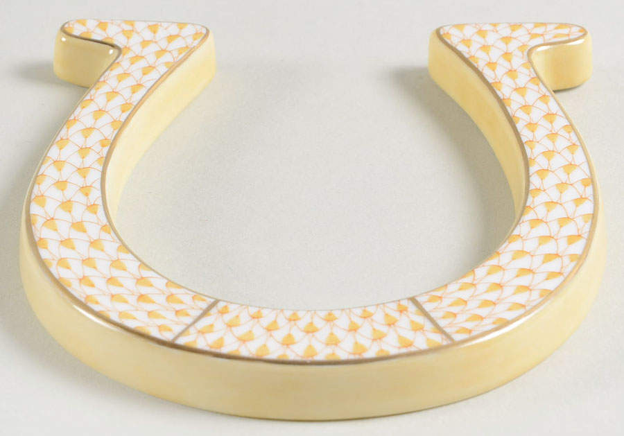 Manmade Objects Horseshoe-Butterscotch - No Box by Herend-1