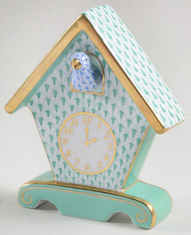 Manmade Objects Cuckoo Clock-Green - No Box by Herend-1