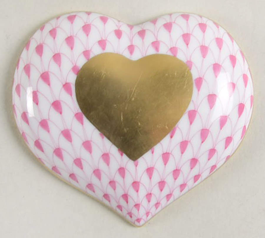 Manmade Objects Heart Of Gold-Raspberry - No Box by Herend-1