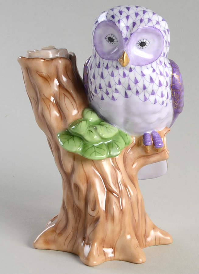 Birds of Prey Night Owl-Lilac - No Box by Herend-1