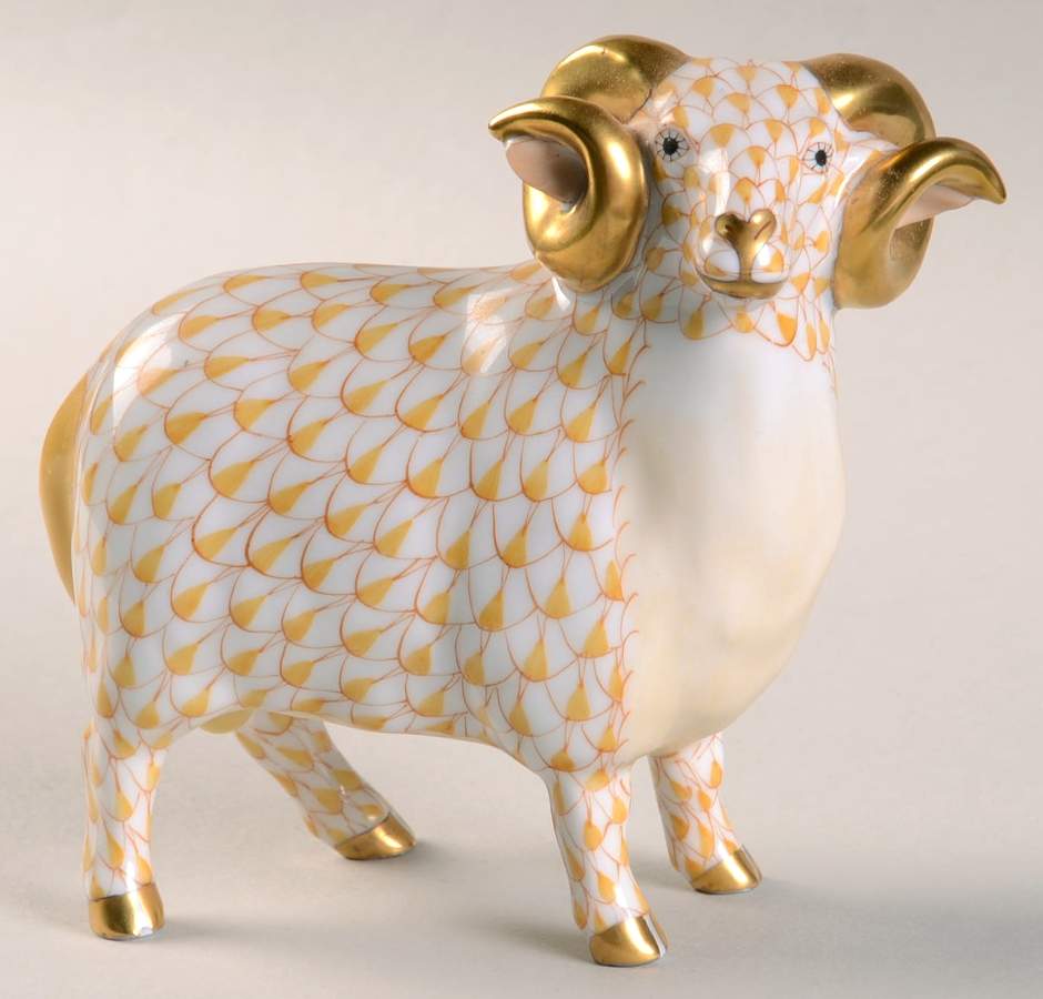 Rams English Ram-Butterscotch - No Box by Herend-1