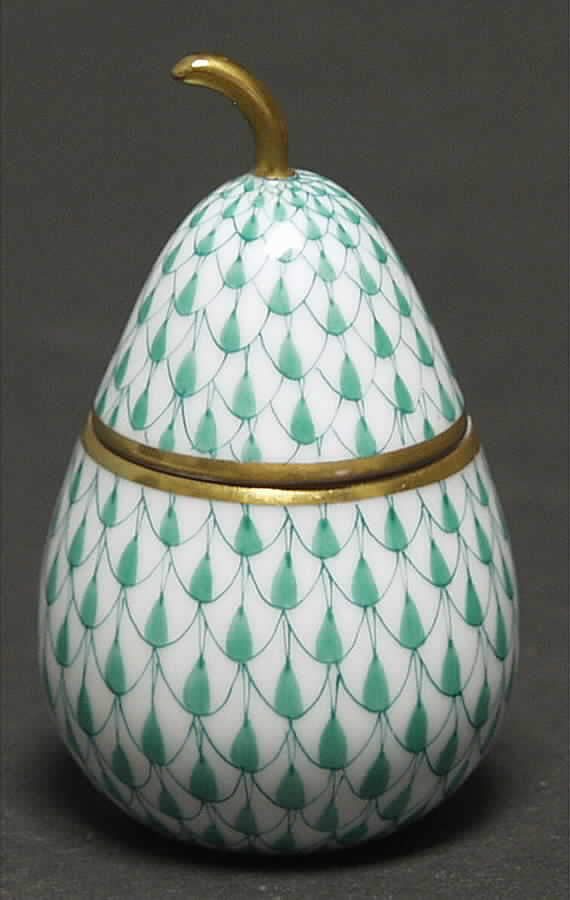 Boxes Pear Shaped Box-Green - No Box by Herend-1