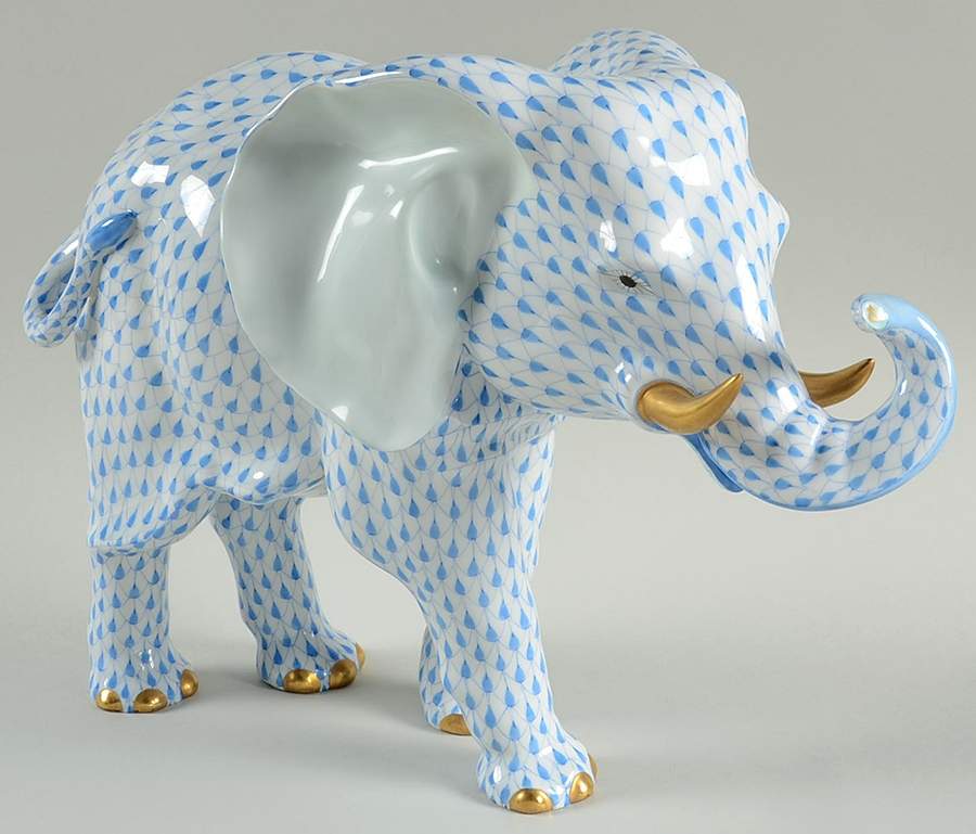 Elephants Elephant-Blue - No Box by Herend-1