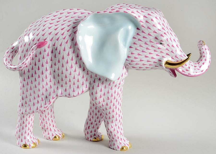 Elephants Elephant-Raspberry - No Box by Herend-1