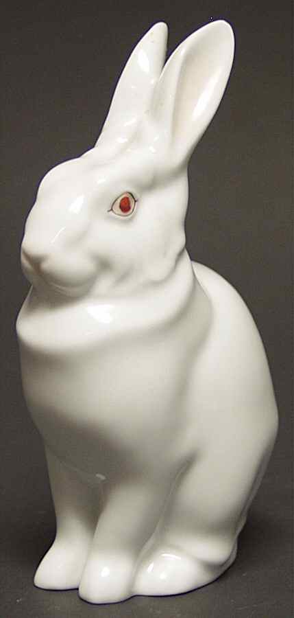 Rabbits & Bunnies (Single) Rabbit-Natural/White - No Box by Herend-1