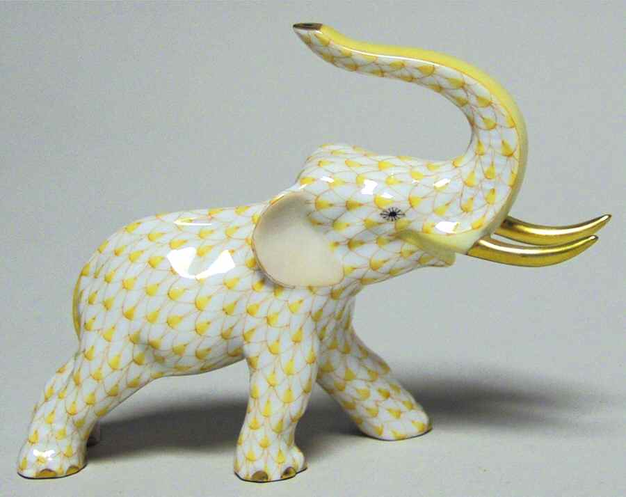 Elephants Elephant With Tusks-Butter - No Box by Herend-1