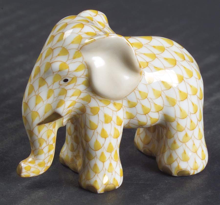 Elephants Miniature Elephant-Butterscotch - No Box by Herend-1