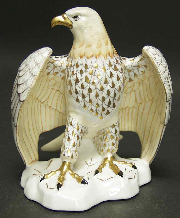 Birds of Prey Bald Eagle-Gold - No Box by Herend-1