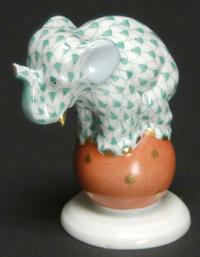 Elephants Dancing Elephant-Green - No Box by Herend-1