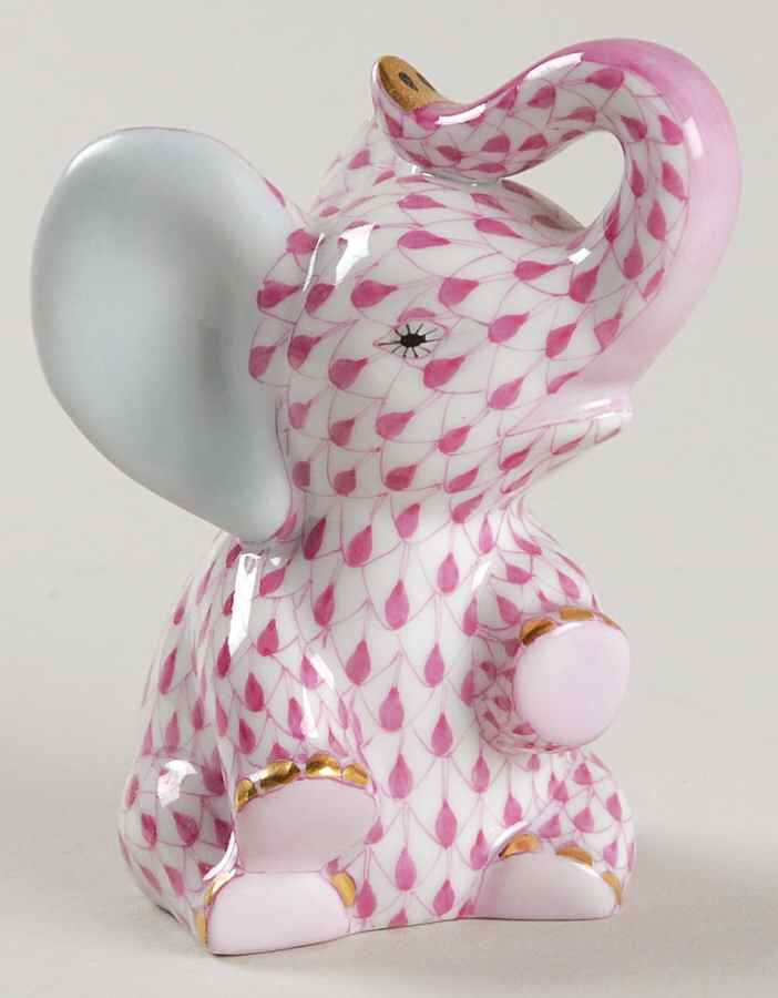 Elephants Baby Elephant-Raspberry - No Box by Herend-1
