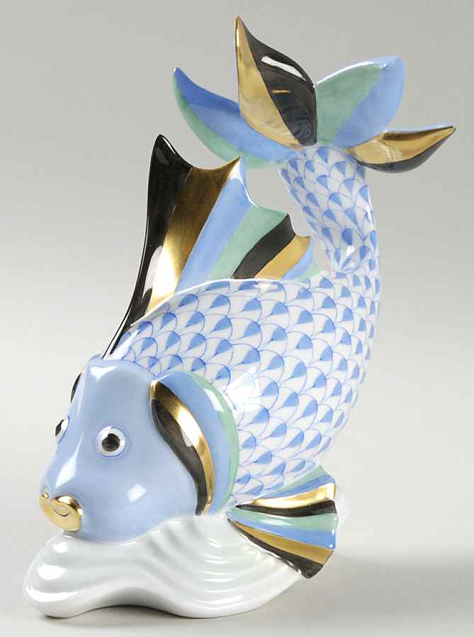 Fish Carp-Blue - No Box by Herend-1