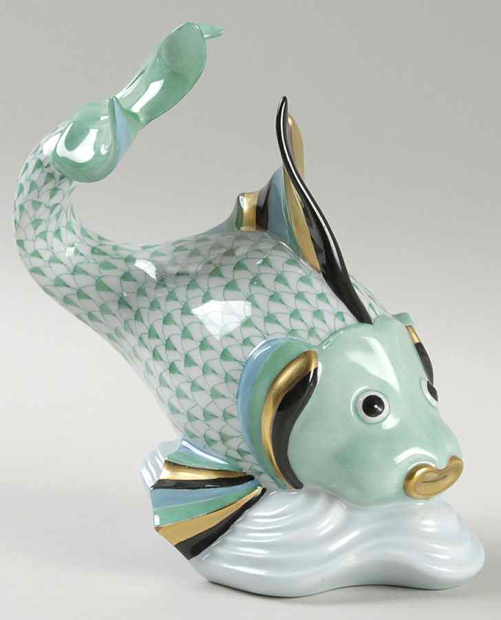 Fish Carp-Green - No Box by Herend-1