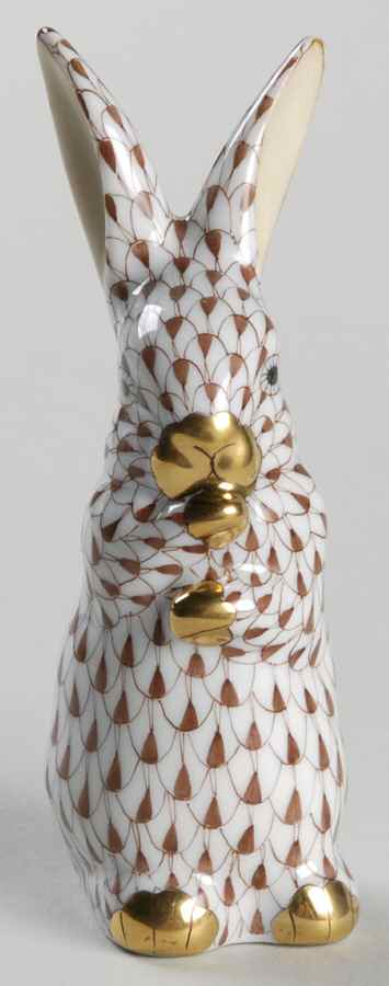 Rabbits & Bunnies (Single) Standing Bunny-Chocolate - No Box by Herend-1