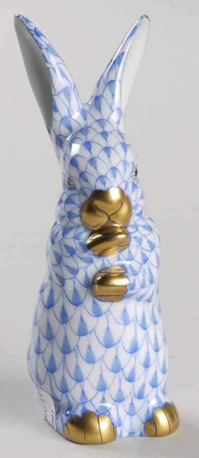 Rabbits & Bunnies (Single) Standing Bunny-Blue - No Box by Herend-1