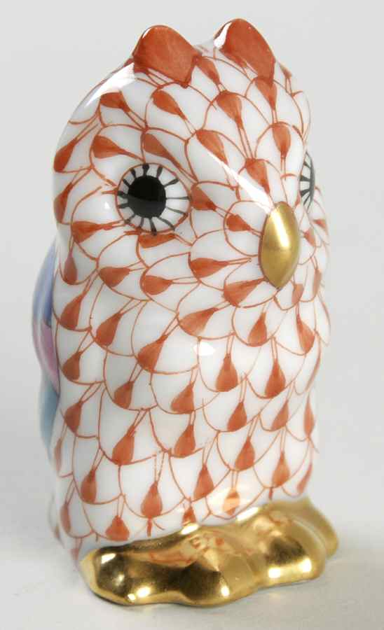 Birds of Prey Miniature Owl-Rust - No Box by Herend-1
