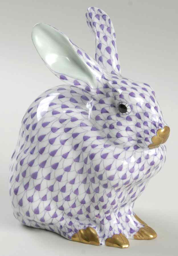 Rabbits & Bunnies (Single) Bunny Sitting-Lilac - No Box by Herend-1