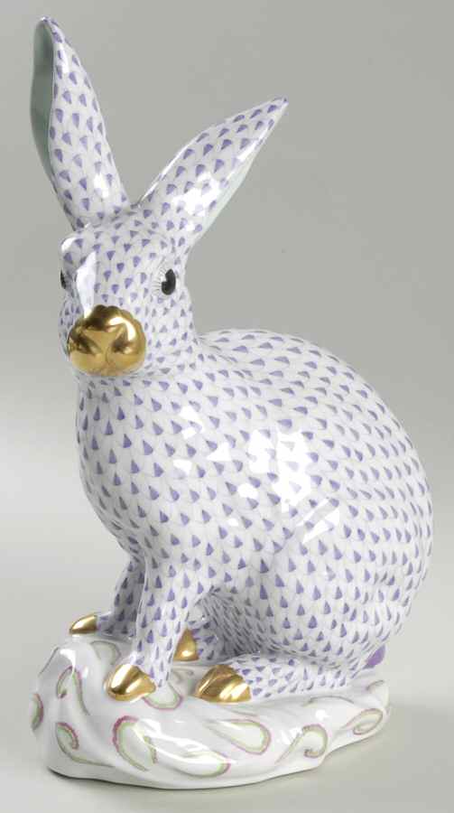Rabbits & Bunnies (Single) Rabbit-Lilac - No Box by Herend-1