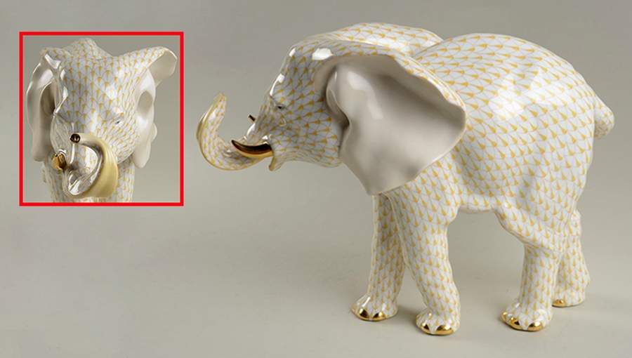 Elephants Elephant-Butterscotch - No Box by Herend-1