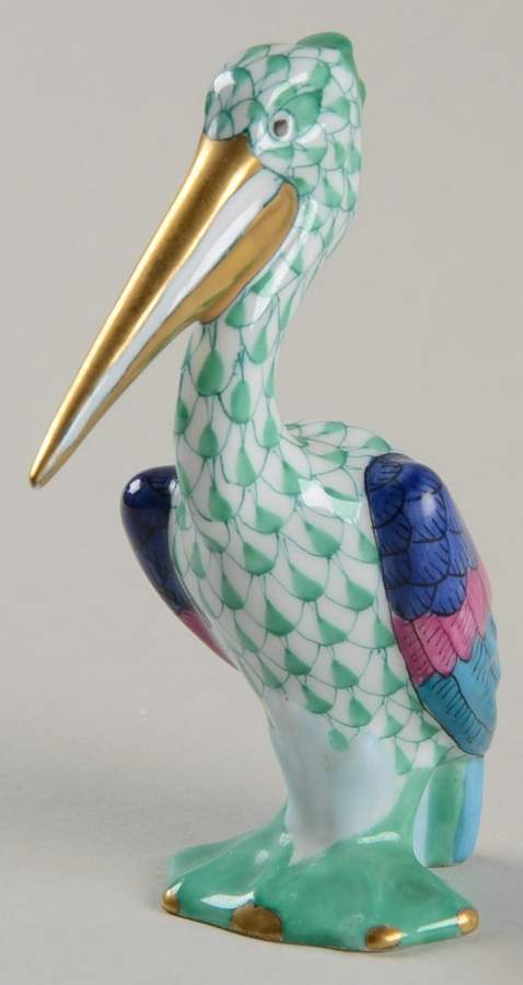 Waterfowl Pelican-Green - No Box by Herend-1