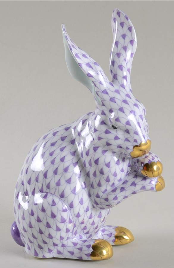 Rabbits & Bunnies (Single) Bunny Paws Up-Lilac - No Box by Herend-1