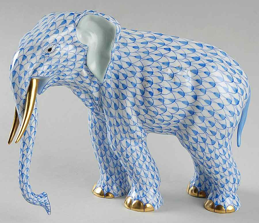 Elephants Elephant-Blue - No Box 42 by Herend-1