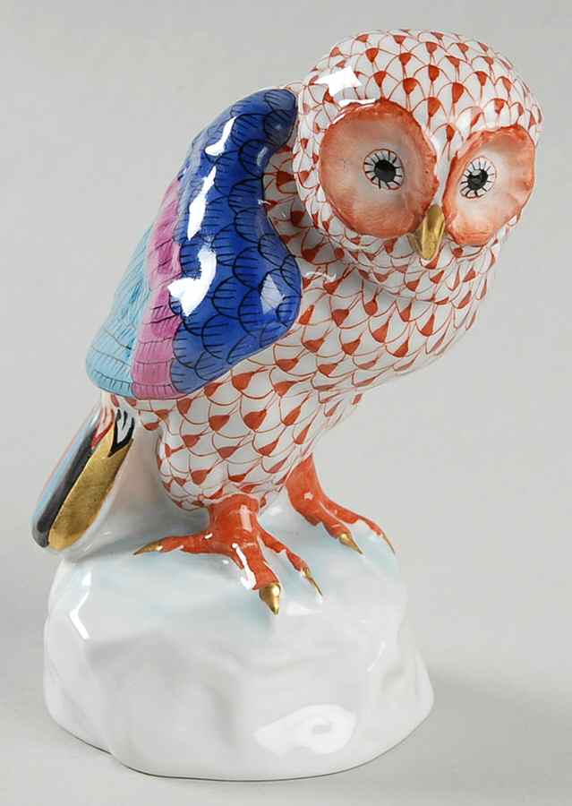Birds of Prey Owl-Rust - No Box by Herend-1