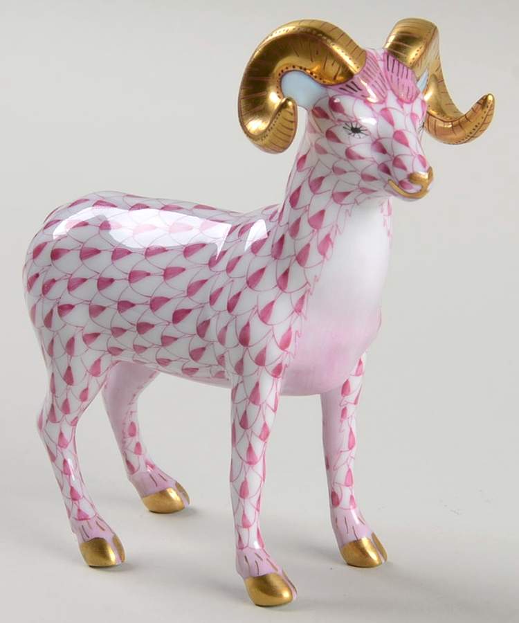 Rams Ram Standing-Raspberry - No Box by Herend-1