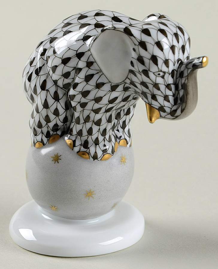 Elephants Dancing Elephant-Black - No Box by Herend-1