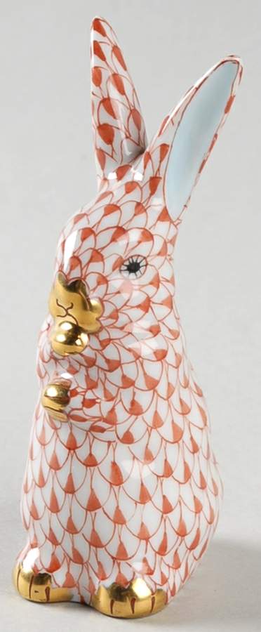 Rabbits & Bunnies (Single) Standing Bunny-Rust - No Box by Herend-1